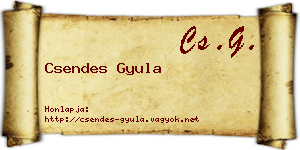 Csendes Gyula névjegykártya